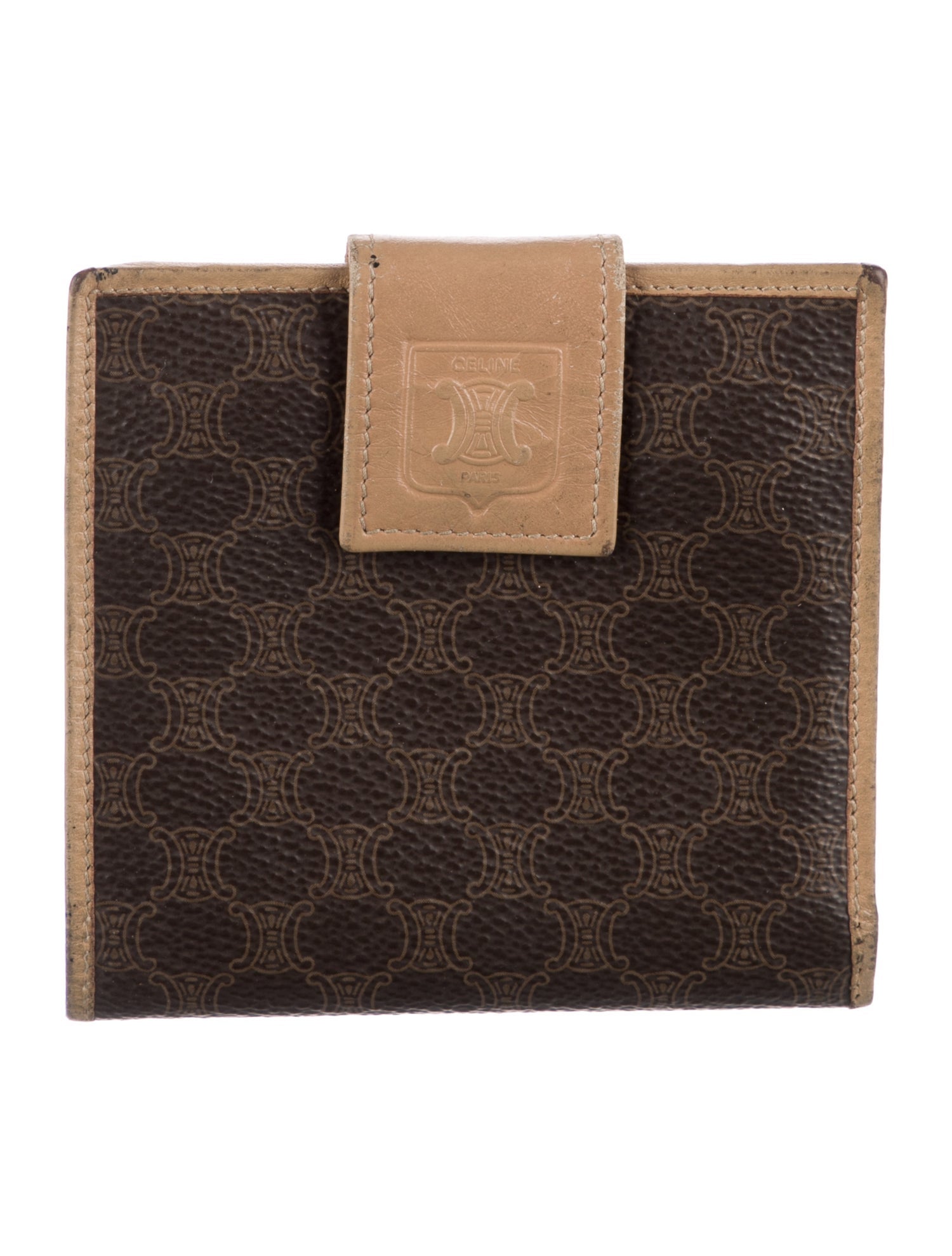 Celine Vintage Macadam French Purse Compact Wallet