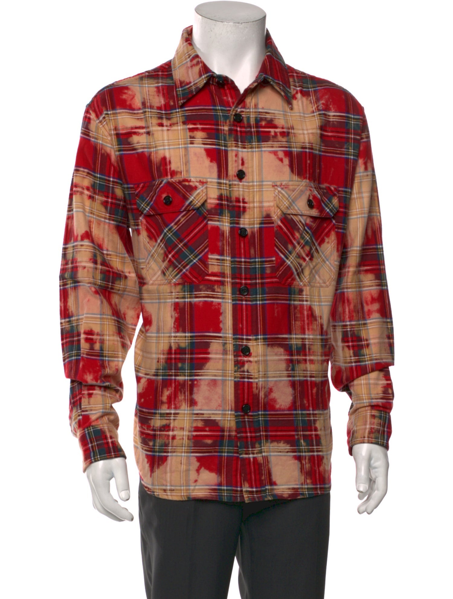 Celine Plaid Print Long Sleeve Shirt