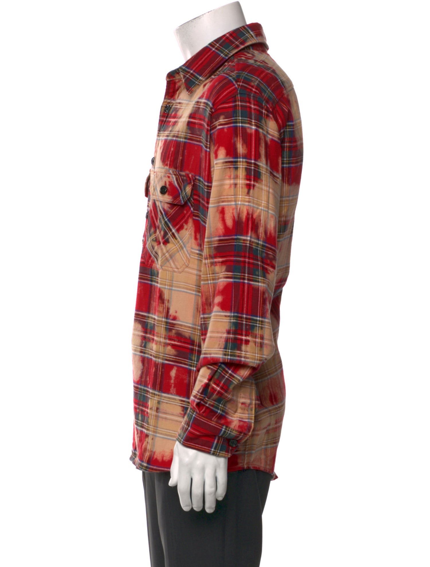 Celine Plaid Print Long Sleeve Shirt