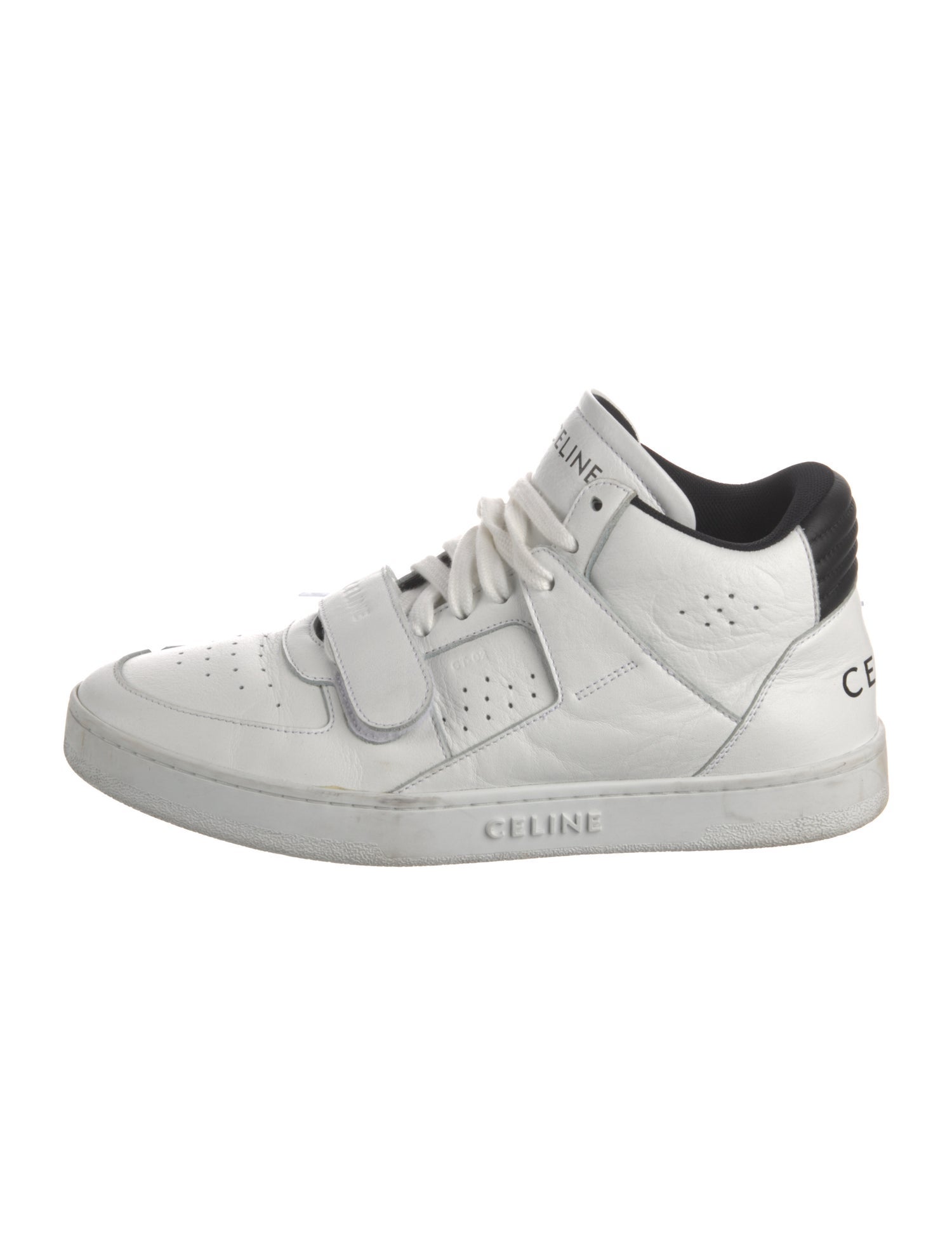 Celine Leather Lasercut Accents Sneakers