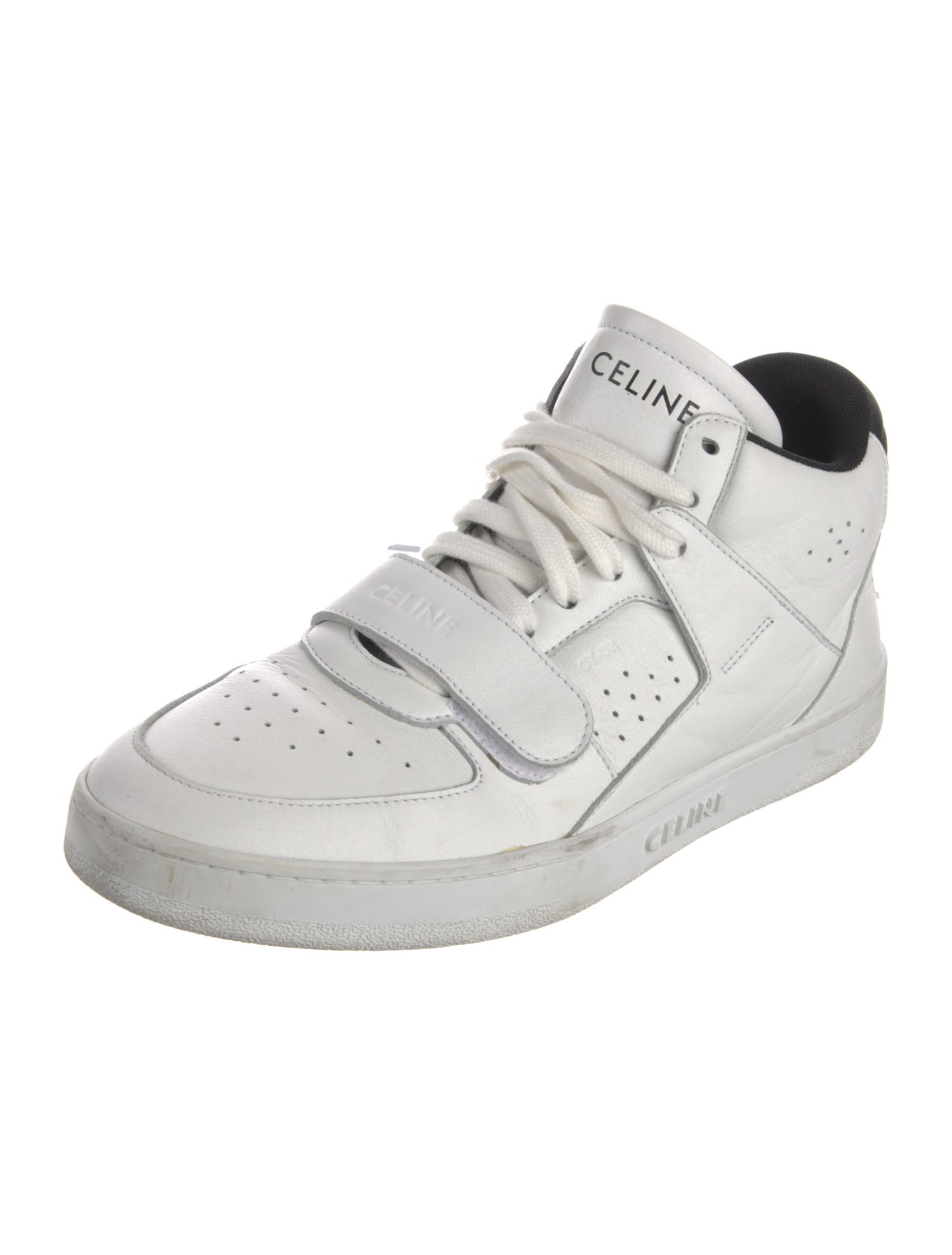 Celine Leather Lasercut Accents Sneakers