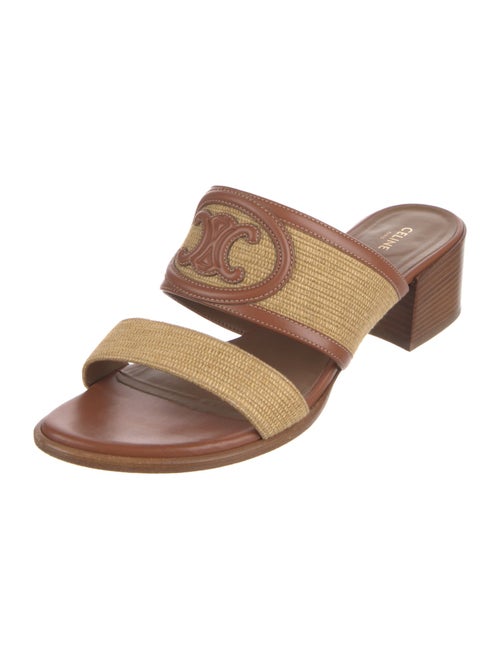 Celine Raffia Graphic Print Slides