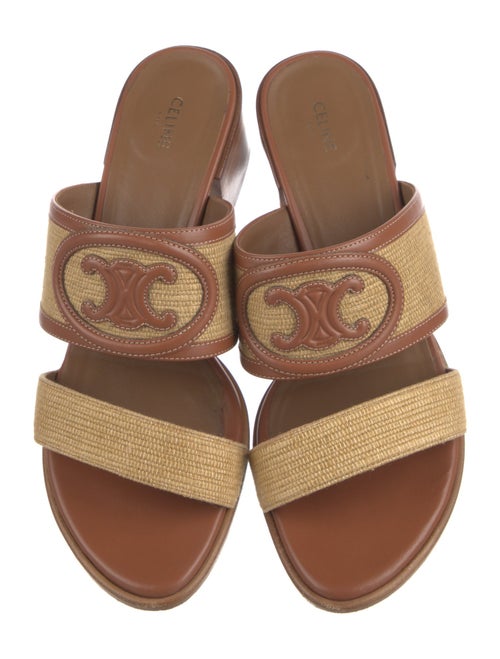 Celine Raffia Graphic Print Slides