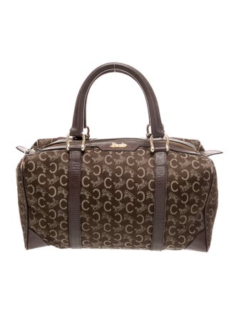 Celine Canvas Macadam Boston Handbag