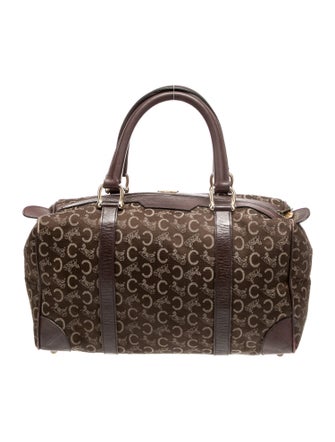 Celine Canvas Macadam Boston Handbag