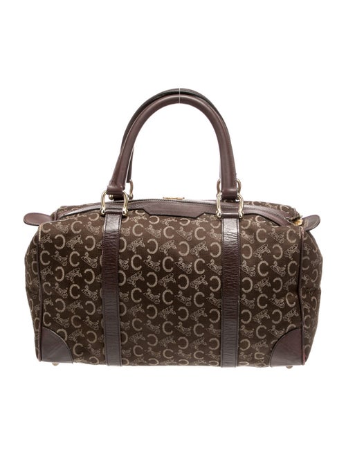 Celine Canvas Macadam Boston Handbag