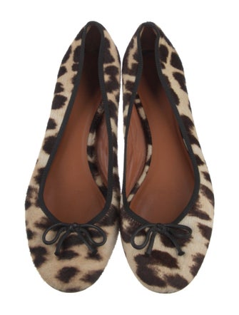 Celine Ponyhair Animal Print Flats