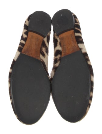 Celine Ponyhair Animal Print Flats
