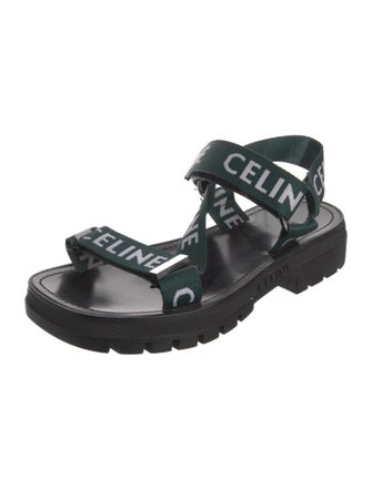 Celine Canvas Printed Slingback Sandals