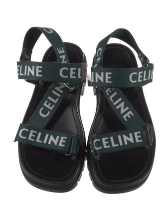 Celine Canvas Printed Slingback Sandals