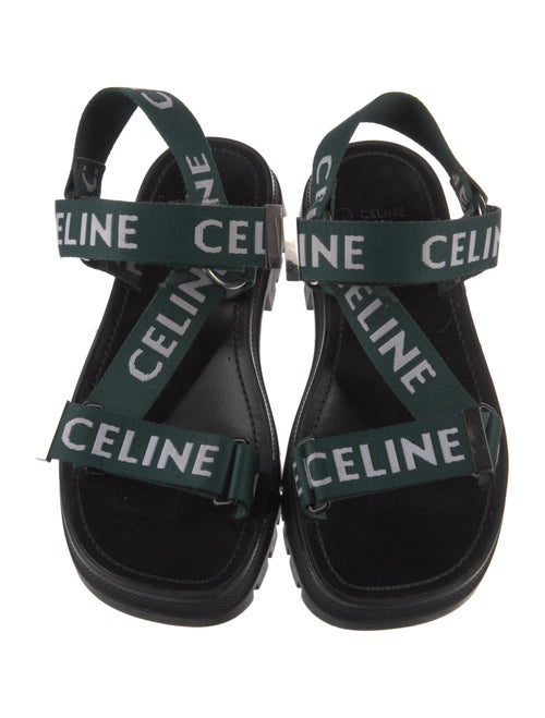 Celine Canvas Printed Slingback Sandals