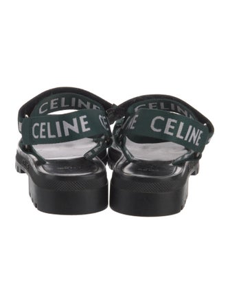 Celine Canvas Printed Slingback Sandals