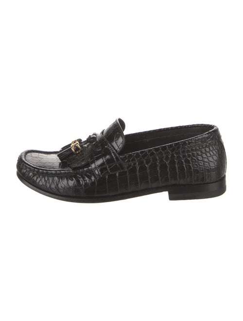 Celine Leather Animal Print Loafers