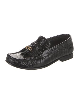 Celine Leather Animal Print Loafers