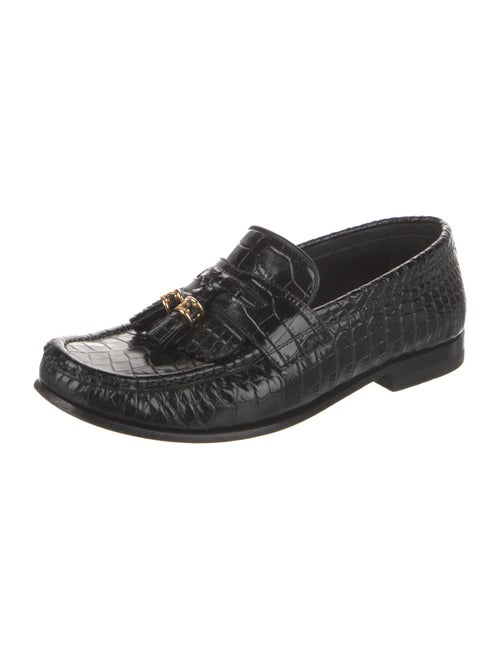 Celine Leather Animal Print Loafers
