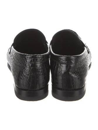 Celine Leather Animal Print Loafers