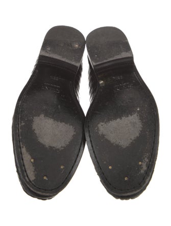 Celine Leather Animal Print Loafers