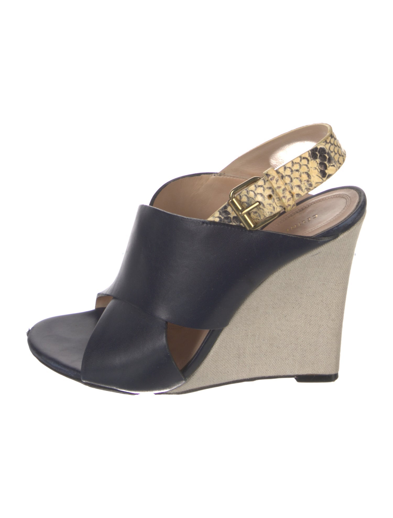 Celine Leather Slingback Sandals