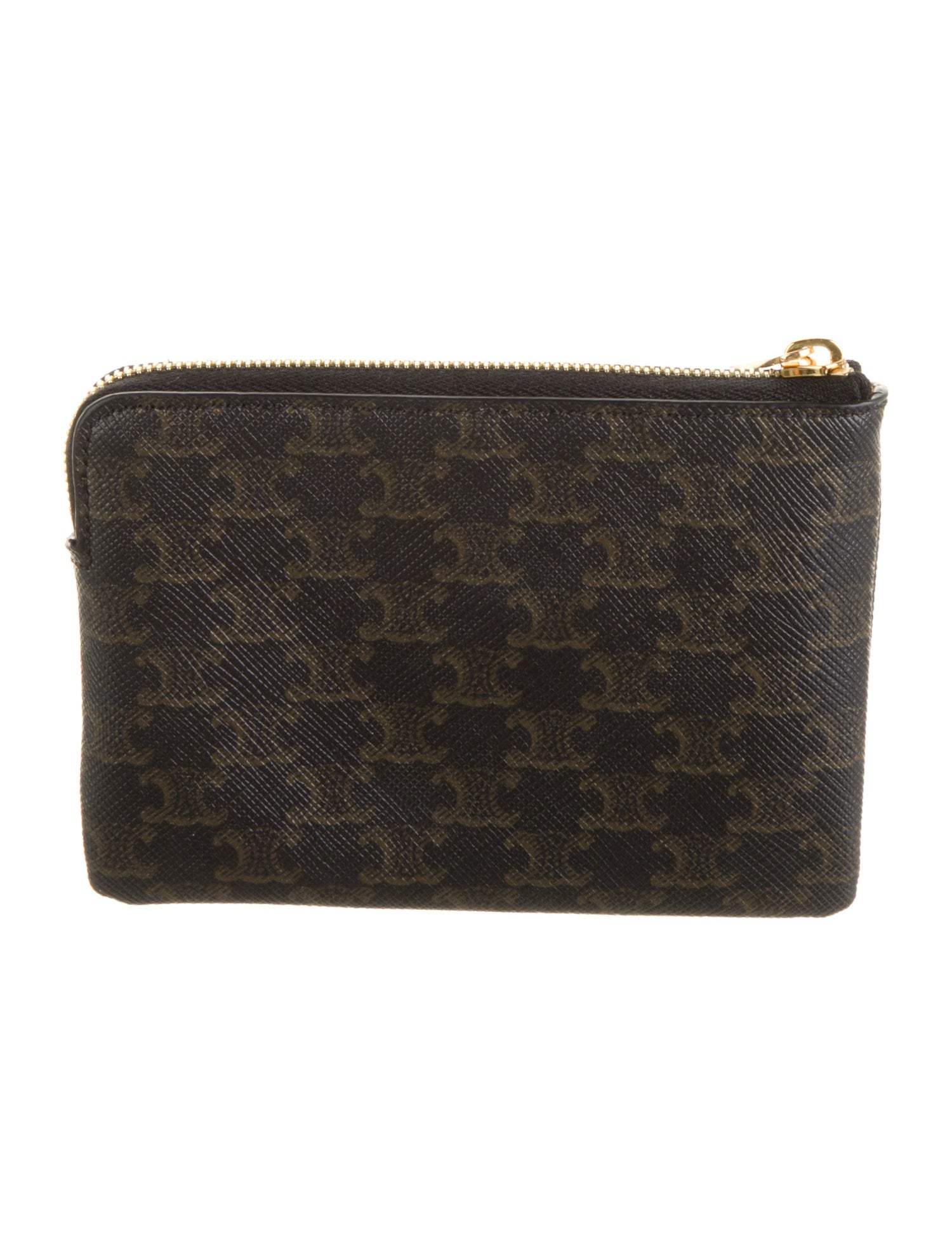 Celine Triomphe Coin & Card Pouch Printed Wallet