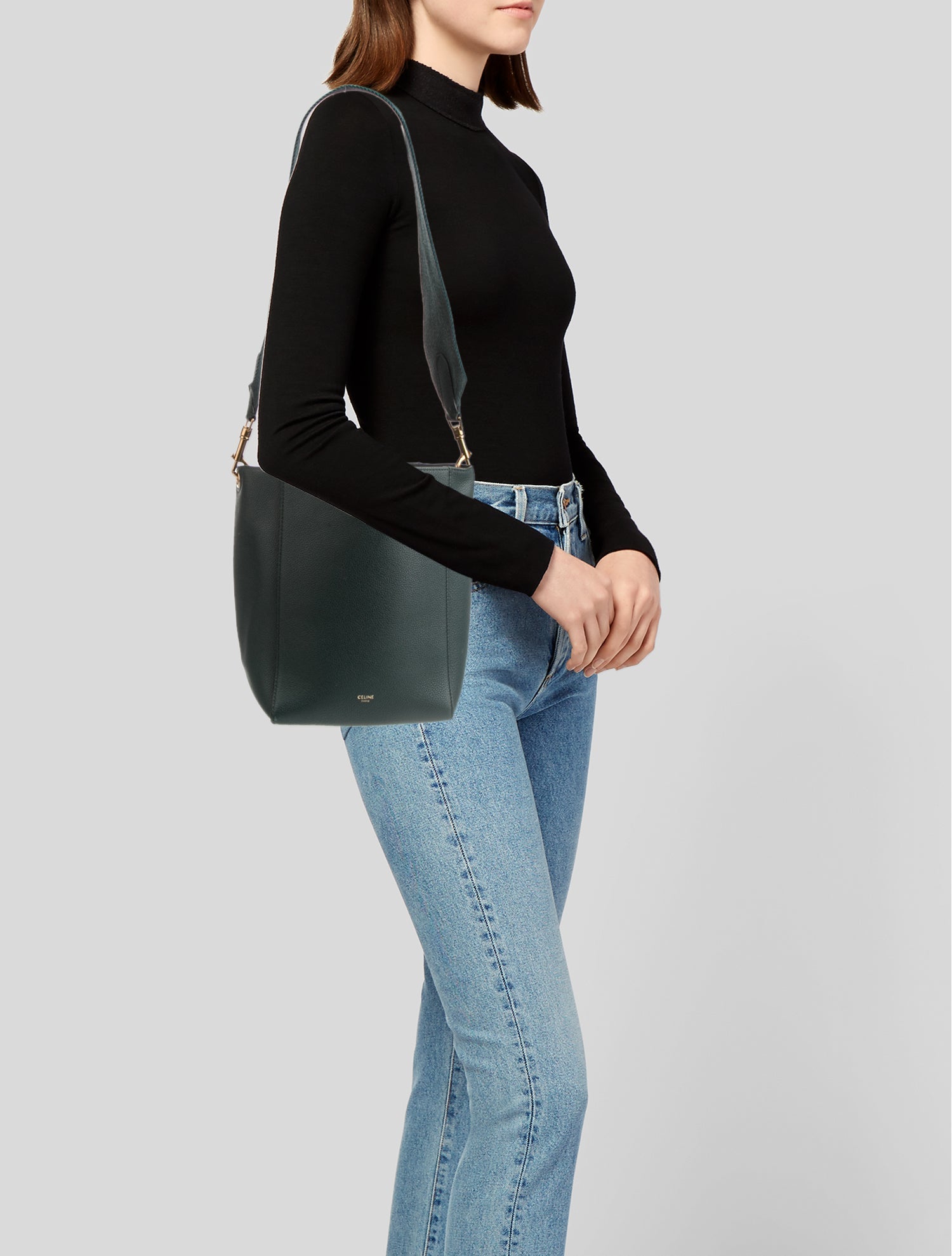 Celine Leather Seau Sangle Small