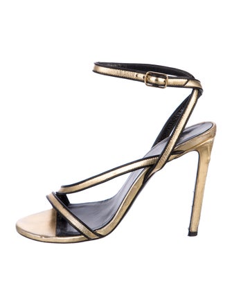 Celine Leather Colorblock Pattern Sandals