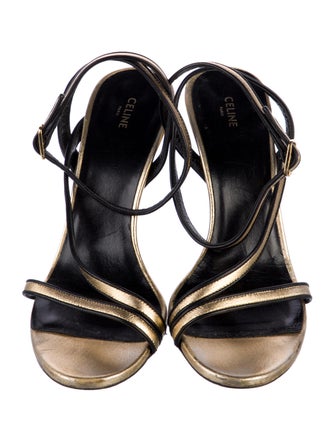 Celine Leather Colorblock Pattern Sandals
