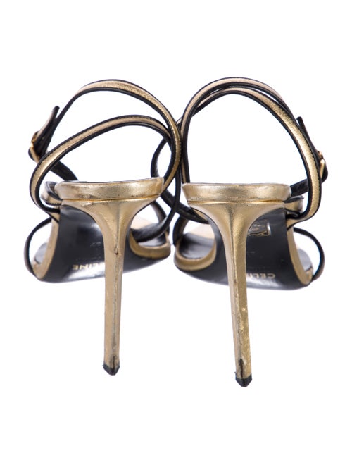 Celine Leather Colorblock Pattern Sandals