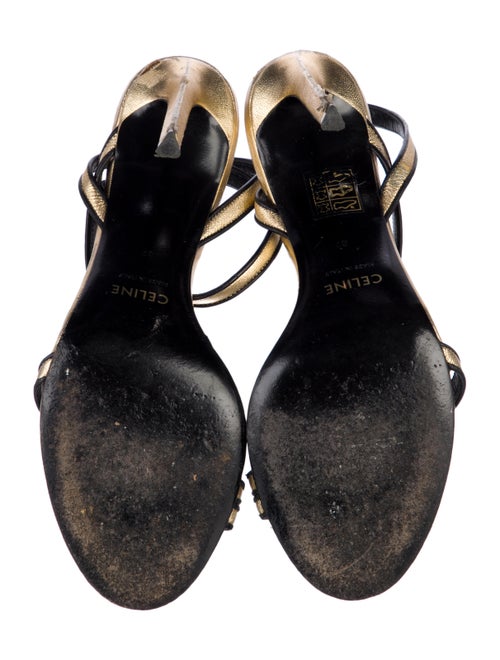 Celine Leather Colorblock Pattern Sandals