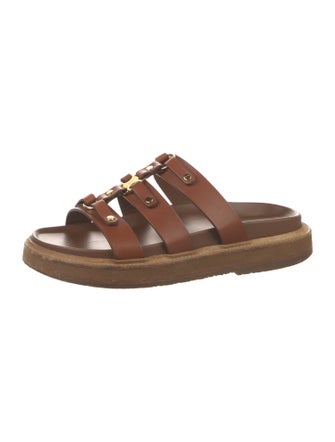 Celine Leather Studded Accents Slides