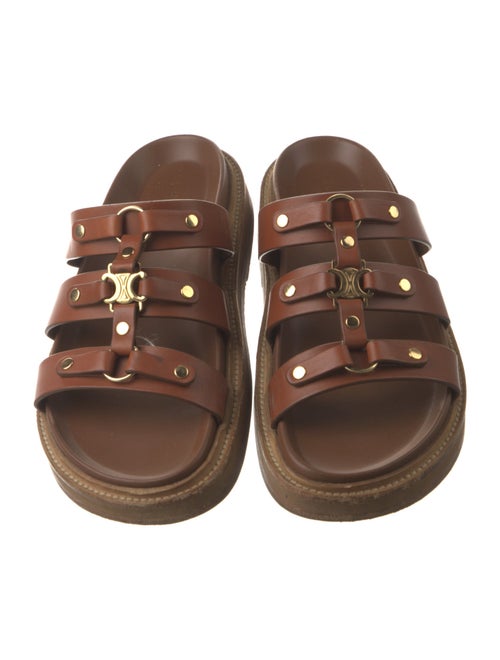 Celine Leather Studded Accents Slides