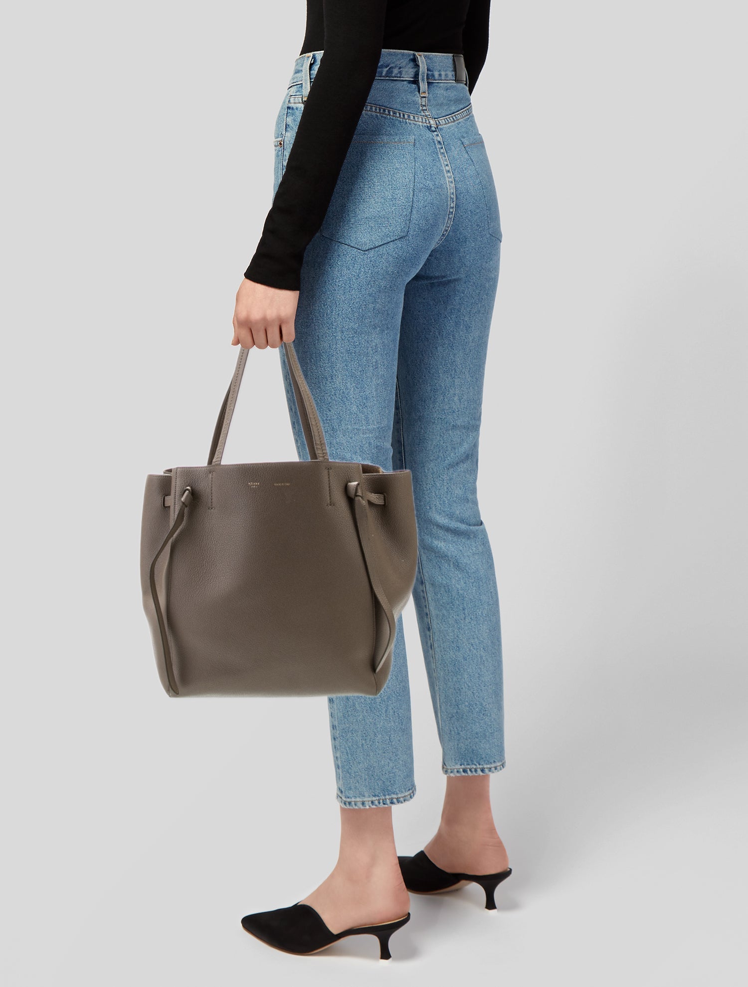 Celine Leather Cabas Phantom w/Belt Small