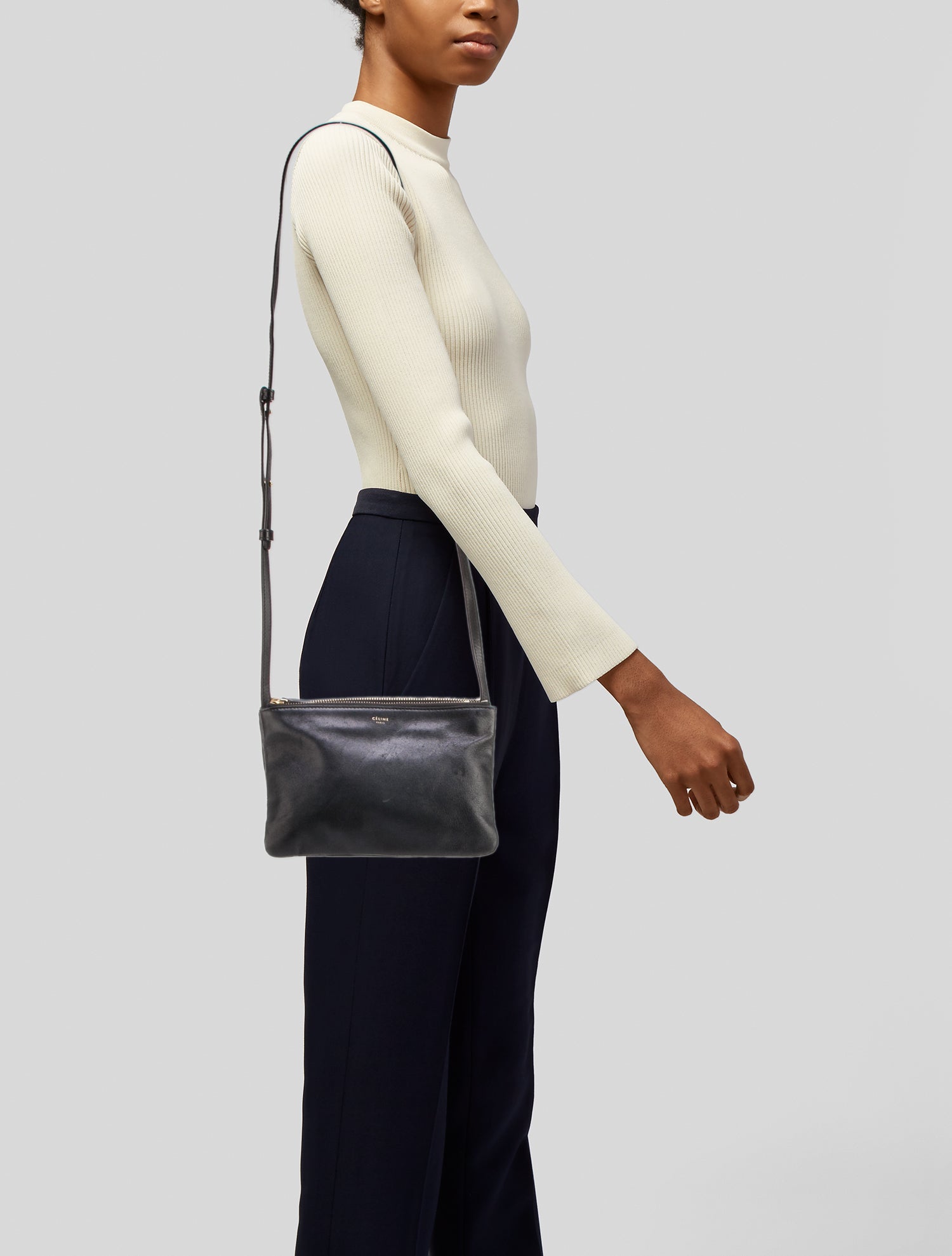 PHOEBE PHILO ブラックシルクのショルダーボディ Phoebe Philo Gig Crossbody Bag - Black Crossbody Bags