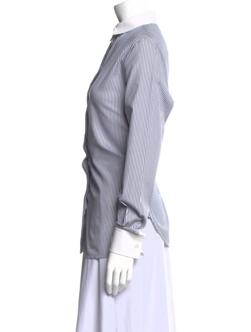 Celine Striped Long Sleeve Button-Up Top