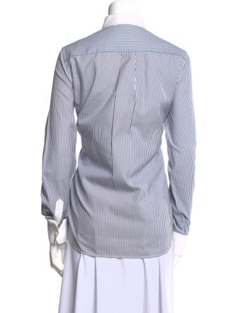 Celine Striped Long Sleeve Button-Up Top