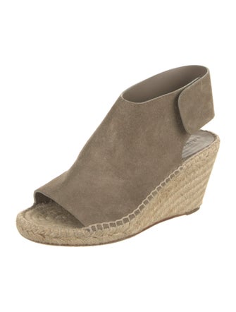 Celine Suede Whipstitch Trim Espadrilles
