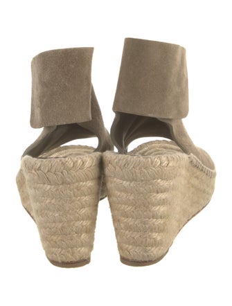 Celine Suede Whipstitch Trim Espadrilles