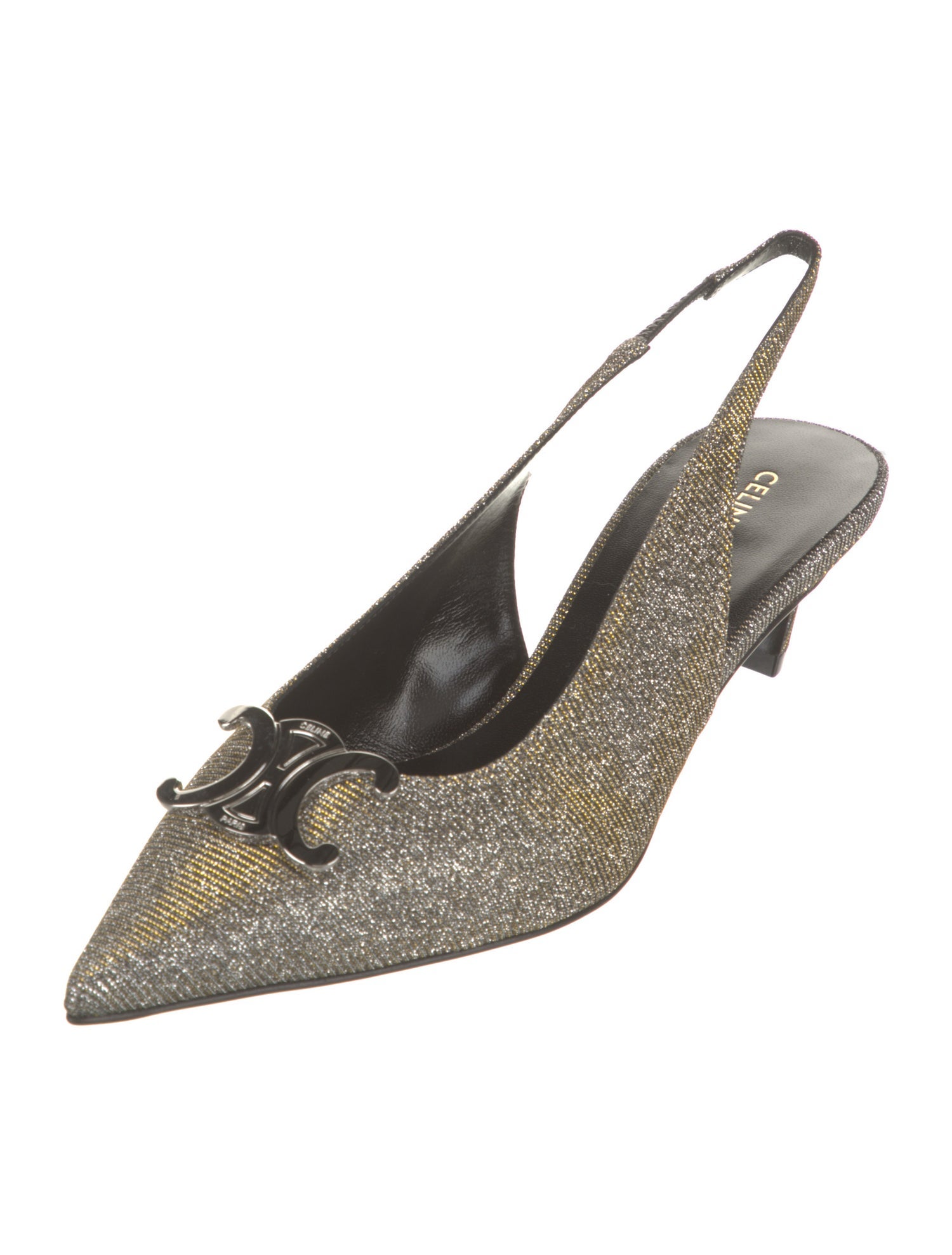 Celine Glitter Slingback Pumps