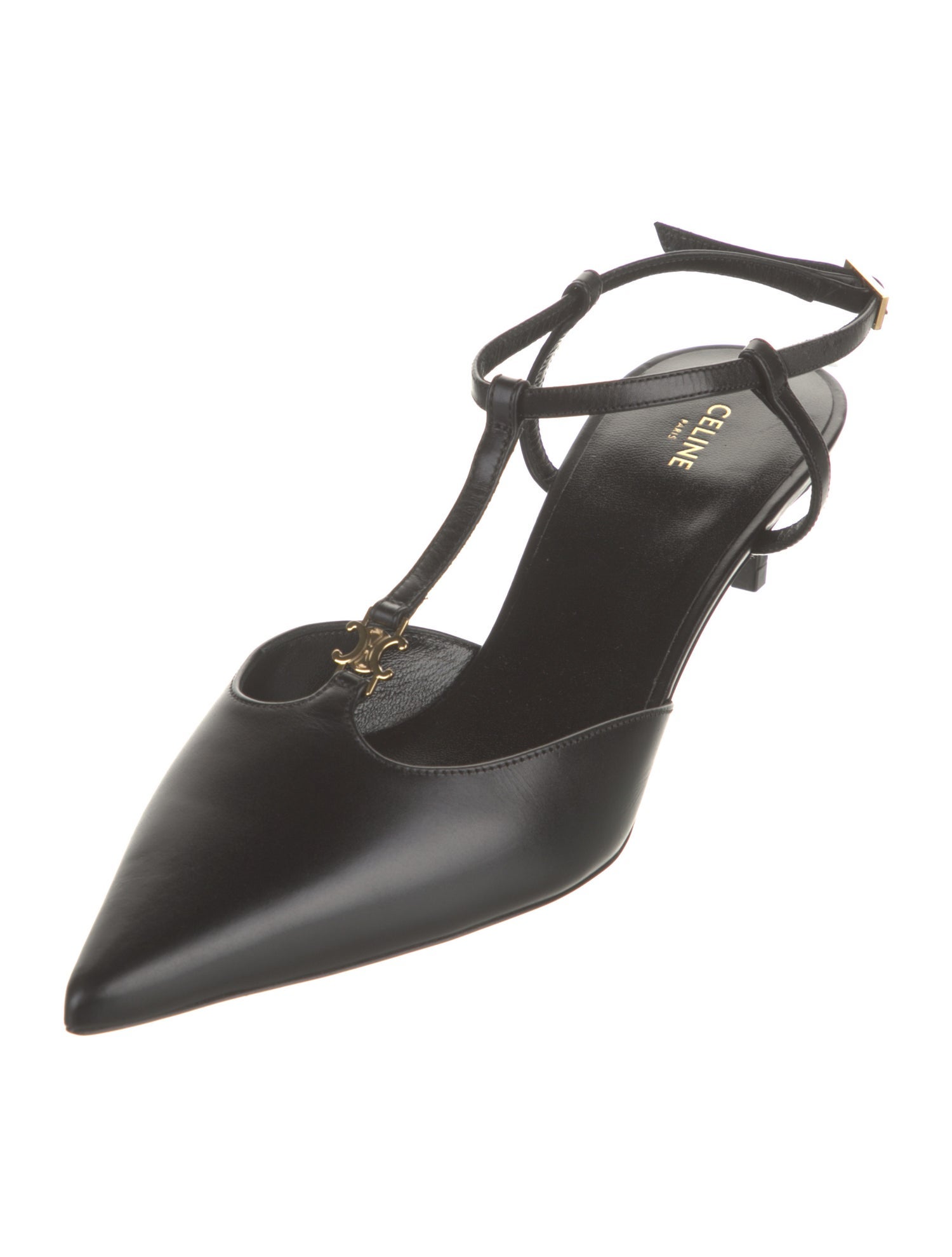 Celine Leather T-Strap Pumps