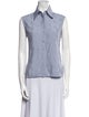Celine Silk Sleeveless Button-Up Top