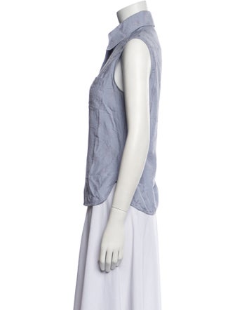 Celine Silk Sleeveless Button-Up Top