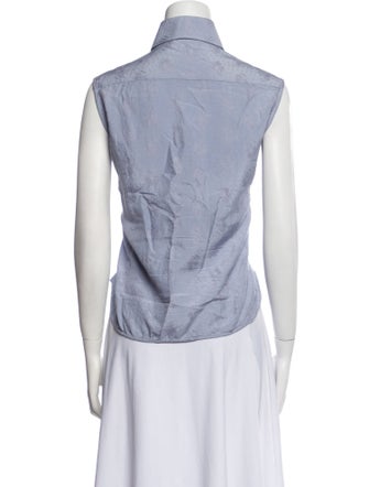 Celine Silk Sleeveless Button-Up Top
