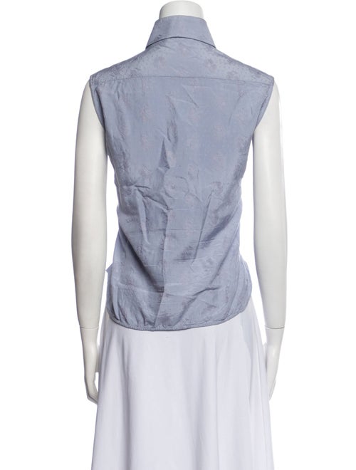 Celine Silk Sleeveless Button-Up Top