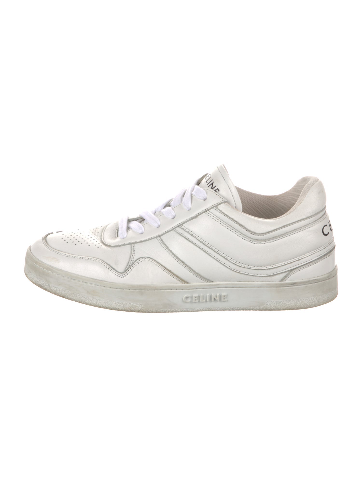Celine Leather Lasercut Accents Sneakers