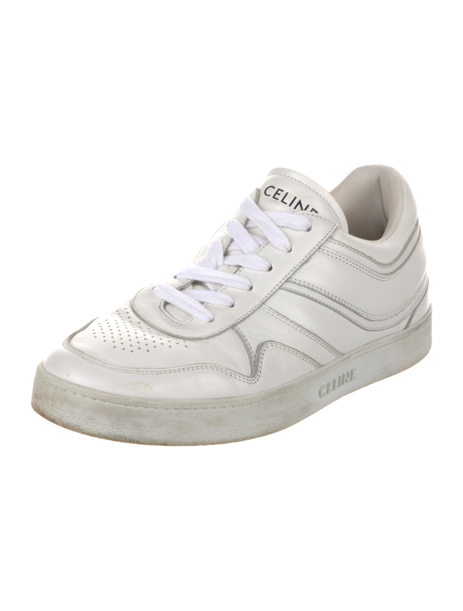 Celine Leather Lasercut Accents Sneakers