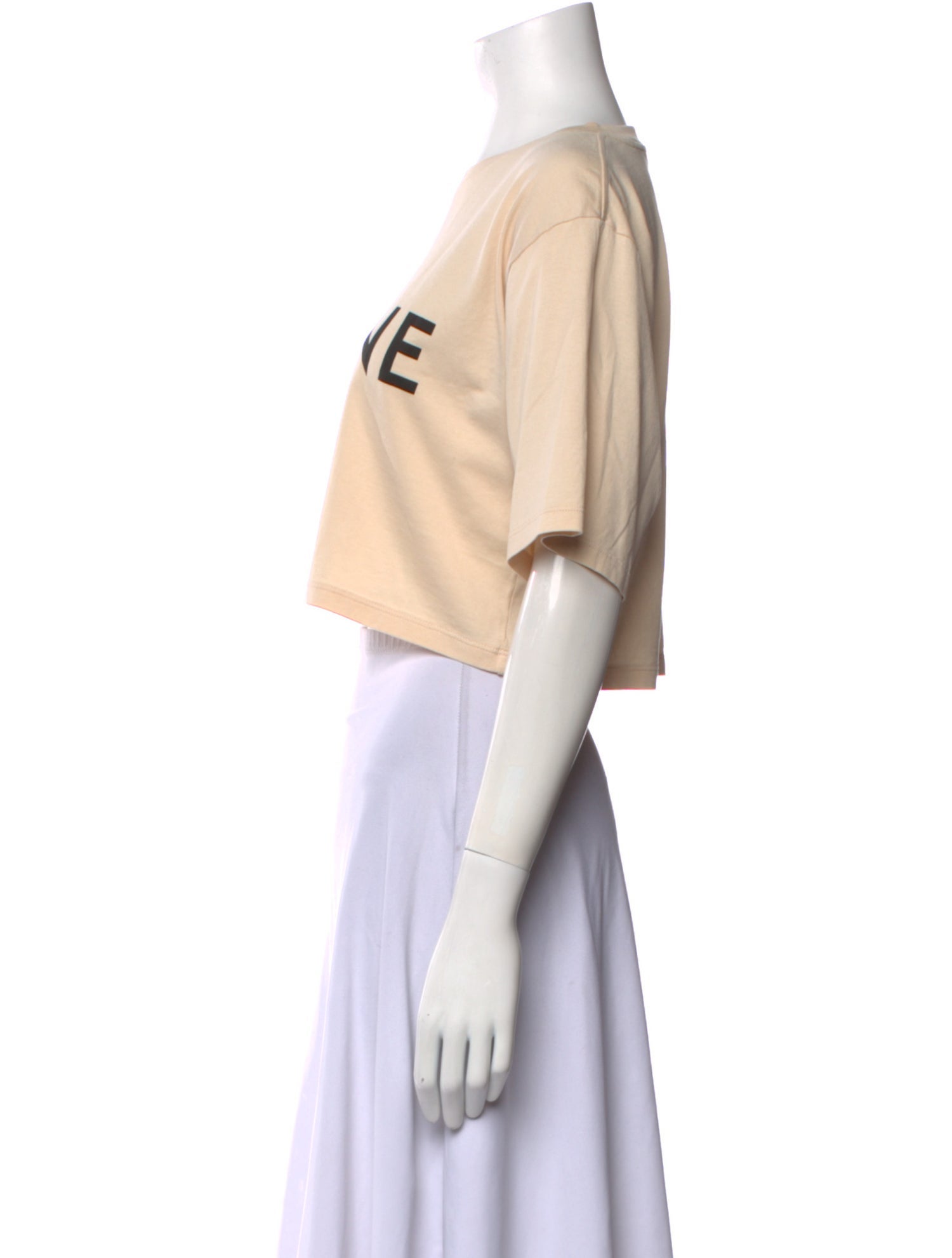 Celine Graphic Print Crew Neck Crop Top