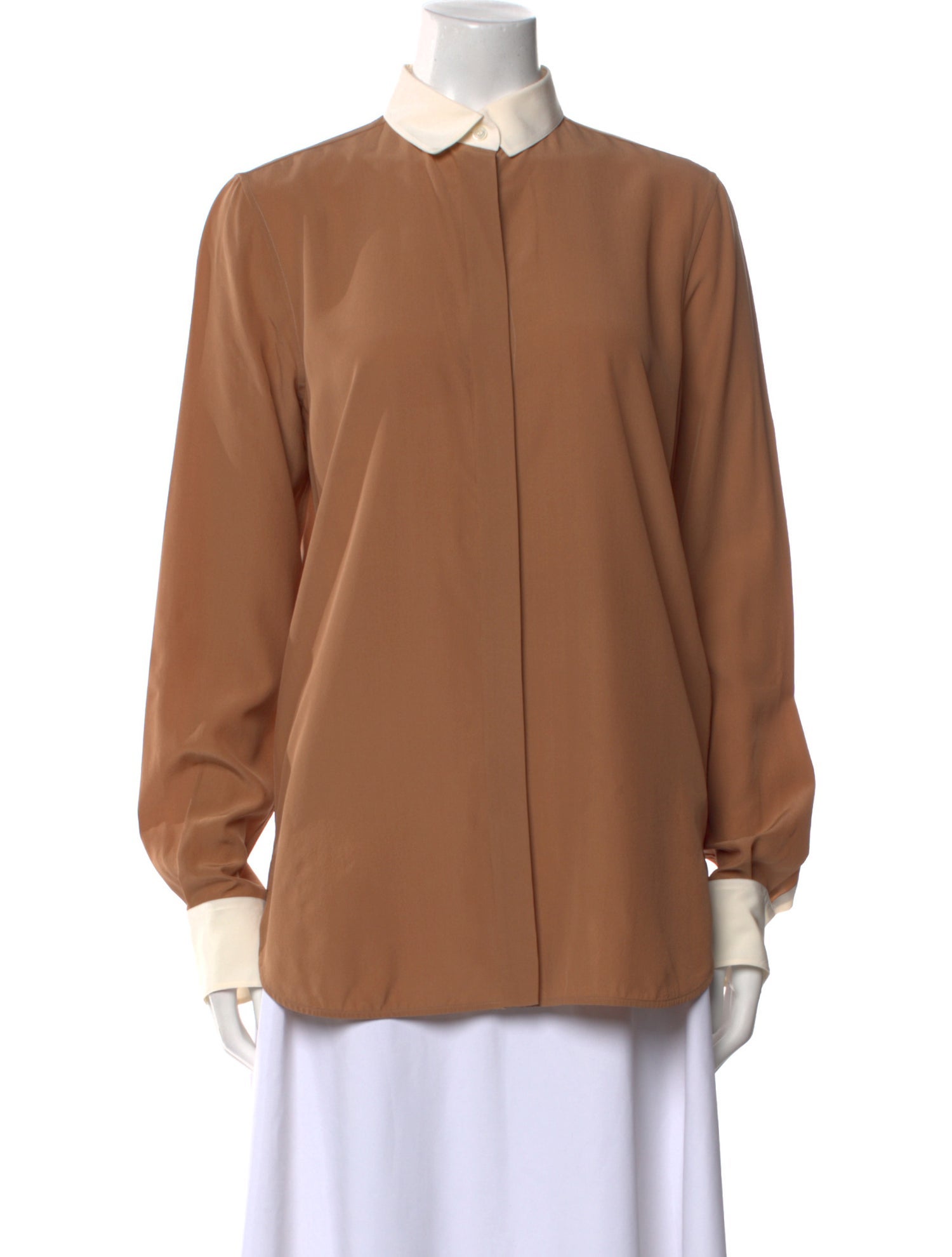 Celine Silk Long Sleeve Button-Up Top w/ Tags