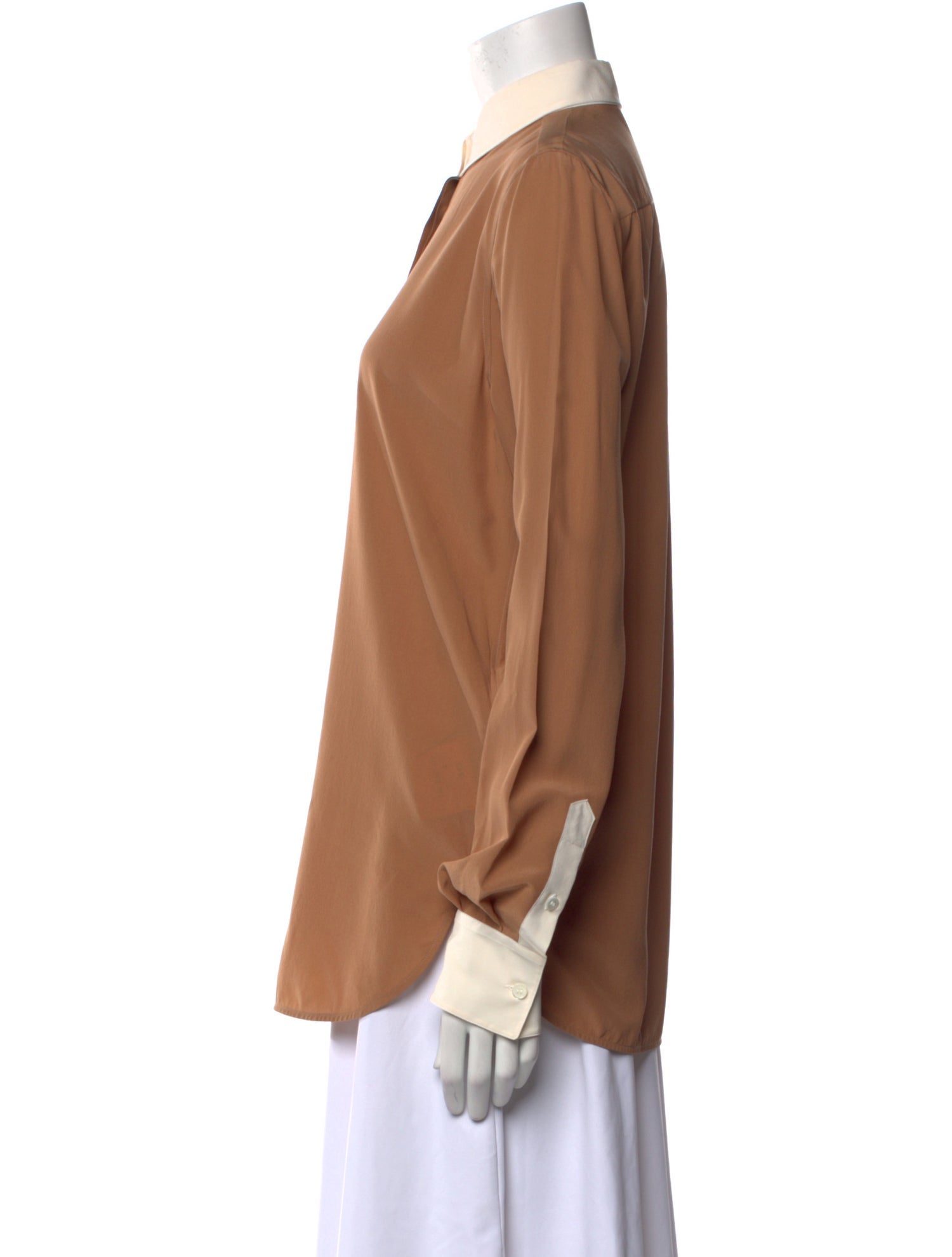 Celine Silk Long Sleeve Button-Up Top w/ Tags