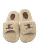 Celine Shearling Graphic Print Slides