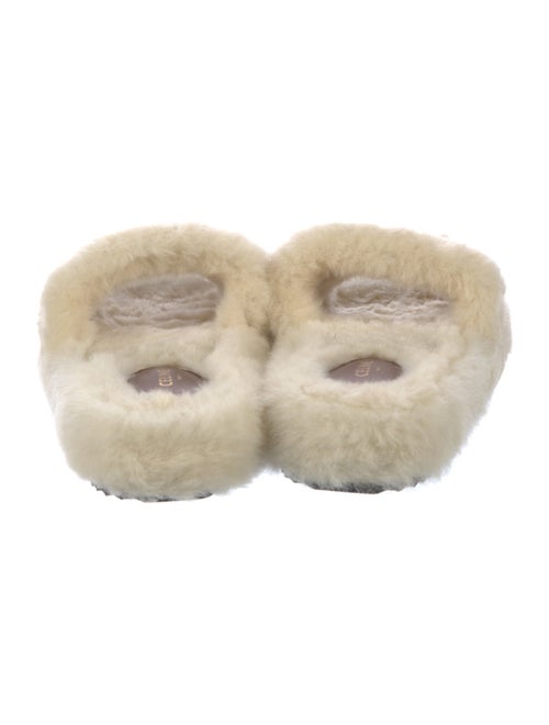 Celine Shearling Graphic Print Slides