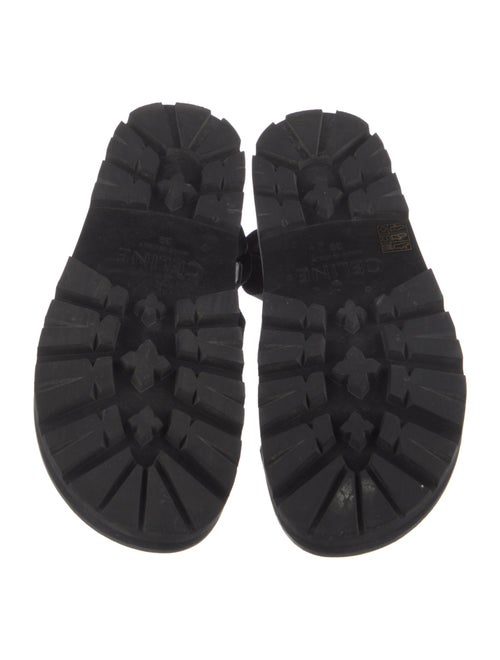 Celine Leather Printed Slingback Sandals